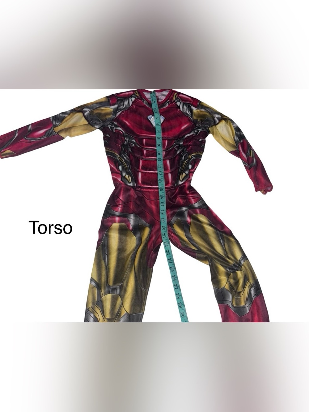 Marvel Avengers Iron Man Costume Small Red Gold Padded Muscle Jumpsuit S(4-6) - Picture 10 of 13